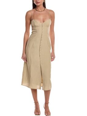 Onia Air Corset Linen-Blend Midi Dress